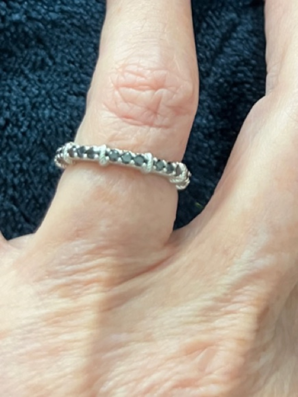 Judith Ripka Black Spinel Eternity Ring